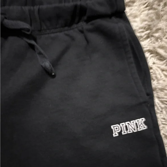PINK Victoria's Secret Classic Jogger Black Floral Sweatpants Size S - Picture 3 of 10